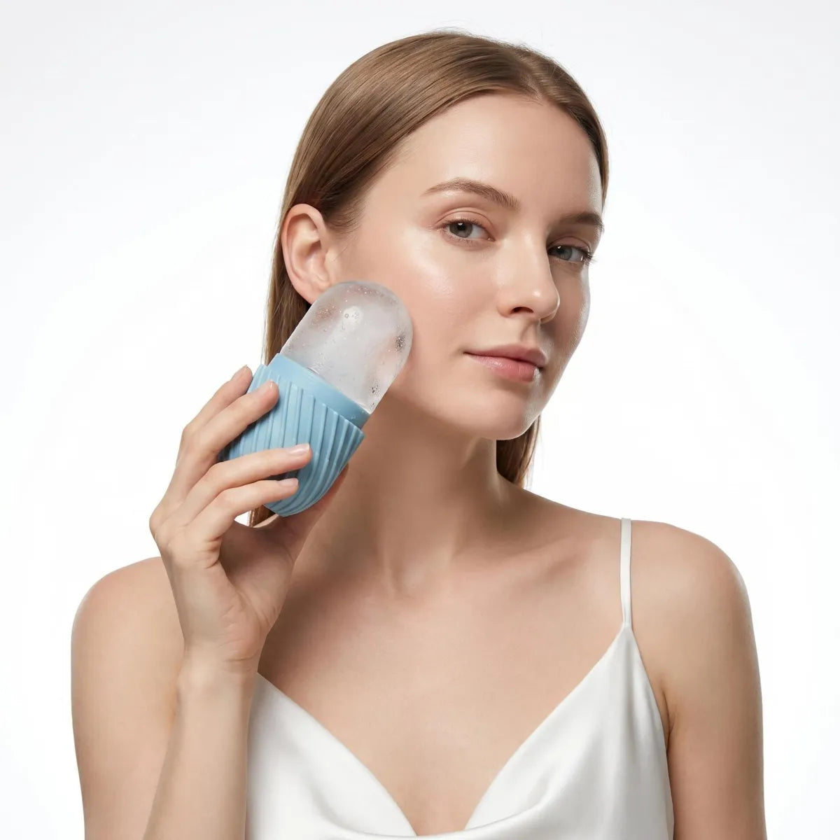 Masajeador facial con rodillo de silicona