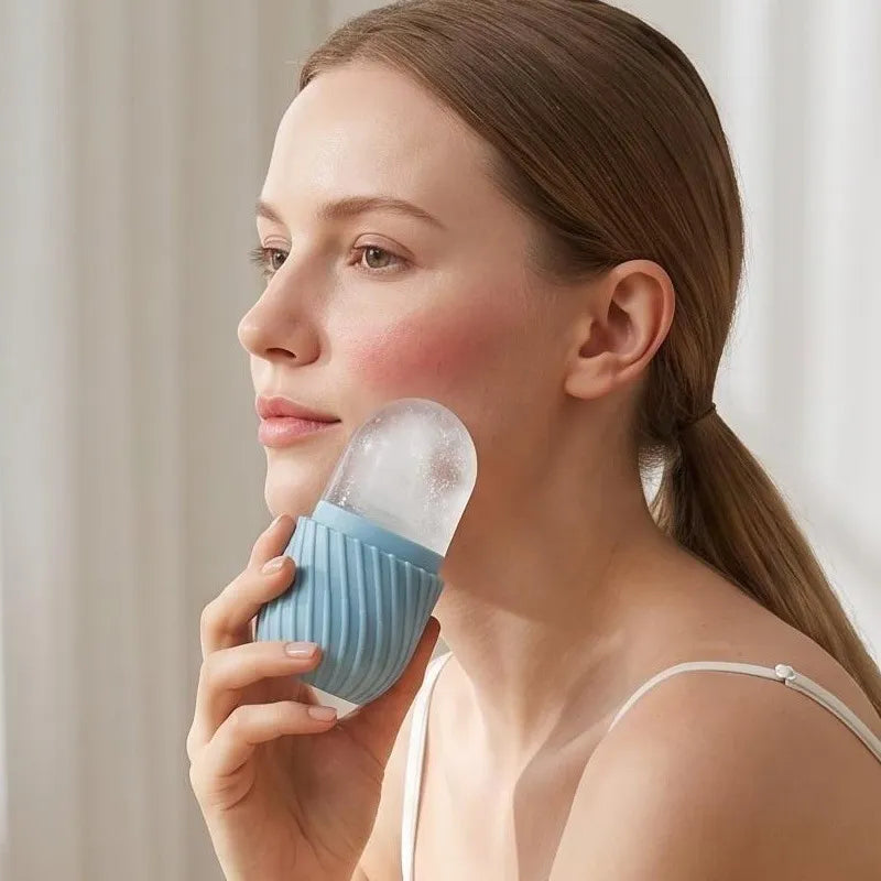 Masajeador facial con rodillo de silicona