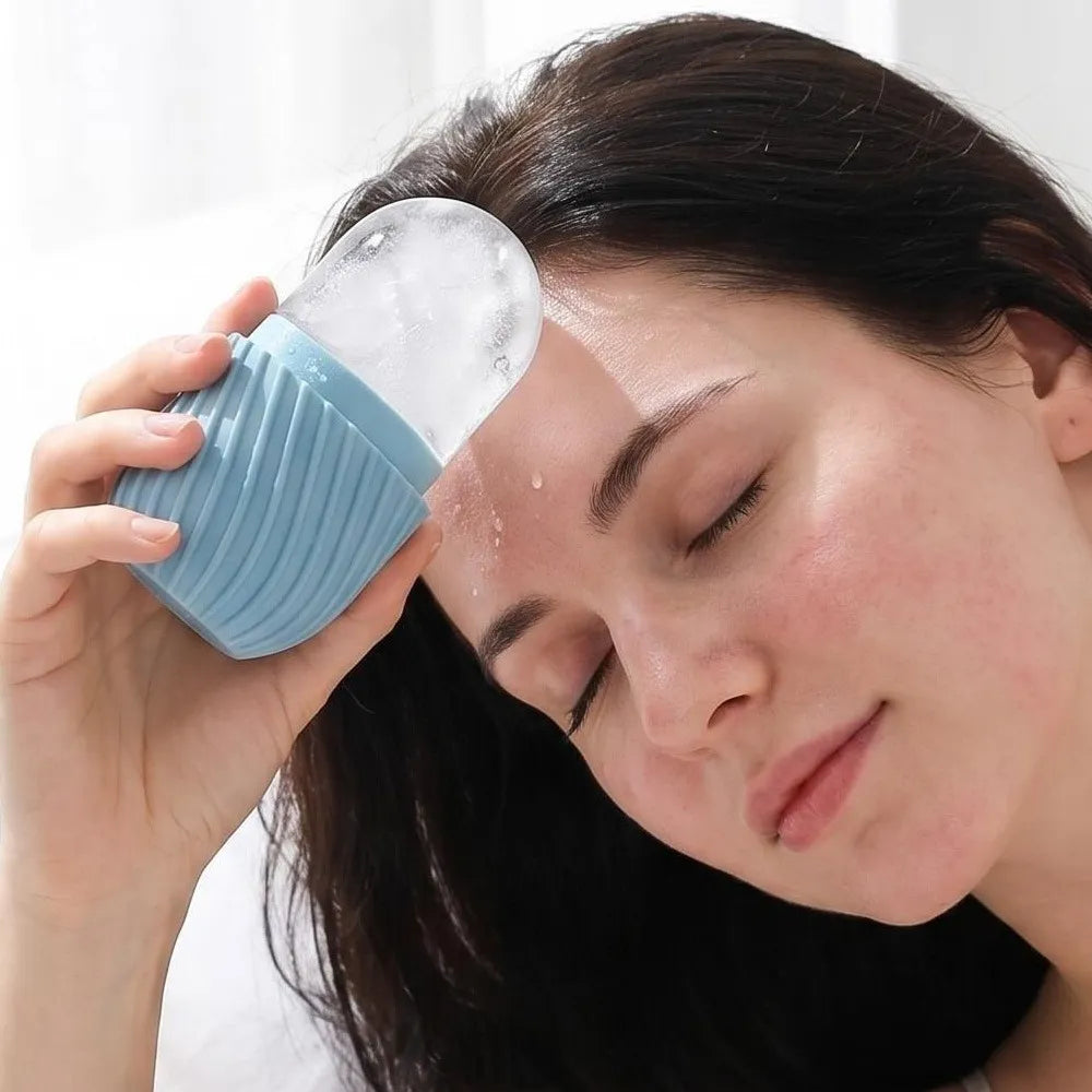 Masajeador facial con rodillo de silicona